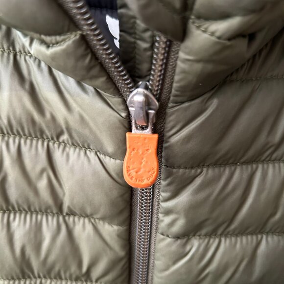 Save The Duck Giga Hooded Coat – Olive, Women’s Small - Picture 8 of 11